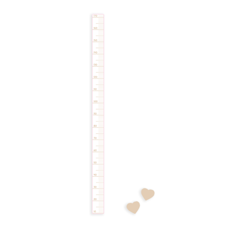 Samolepiaci rastúci meter HEARTS, 3 ks