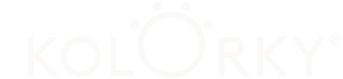 Kolorky logo bílé